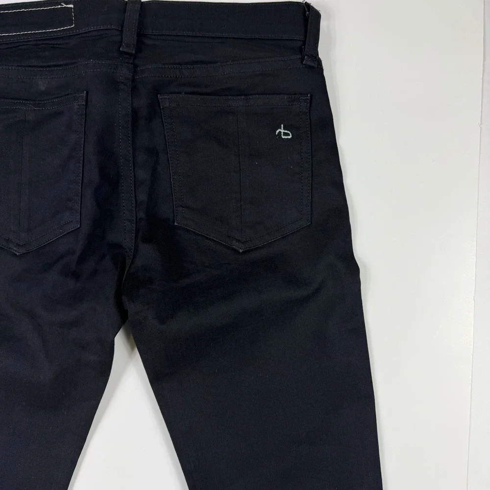 Rag Bone Jeans Womens 25 Black Coated Flare Elephant Bell Mid Rise Stretch 25x30 - Picture 6 of 9